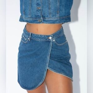 Oval Square Wrap Style ‘Final Skirt’, Denim Blue, sz M